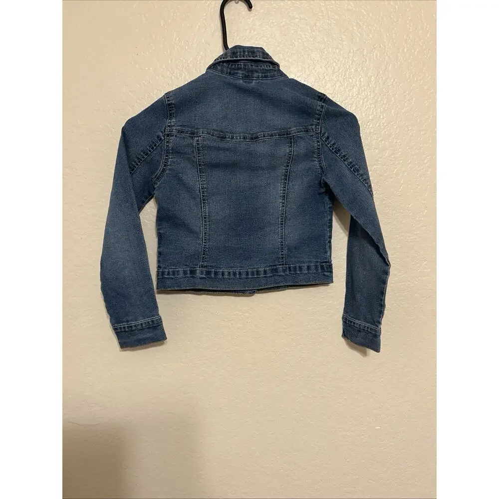 JORDACHE GIRLS VINTAGE DENIM JEAN JACKET MEDIUM 7/8
